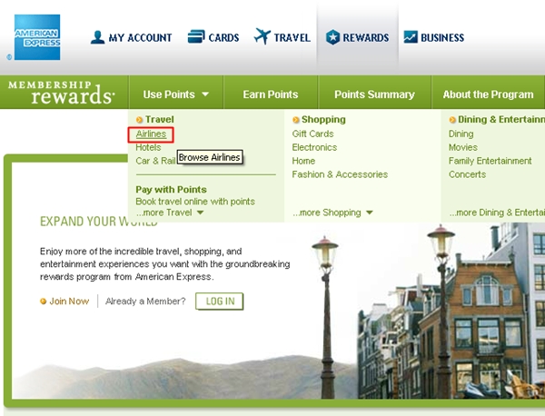 AMEX Membership Rewards site