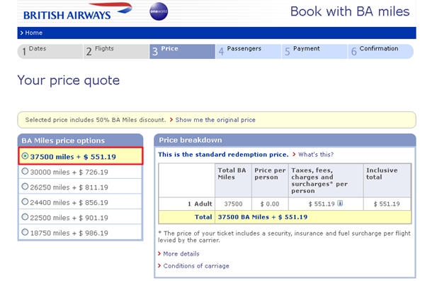 British Airways Premium Economy Award to Paris