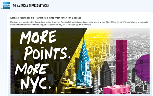 3X AMEX Membership Rewards for NYC Dining Shopping Entertainment