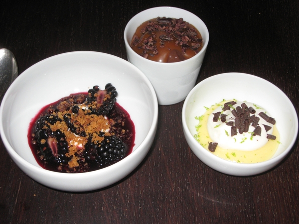 Trio of desserts, Spring Restaurant, Paris France