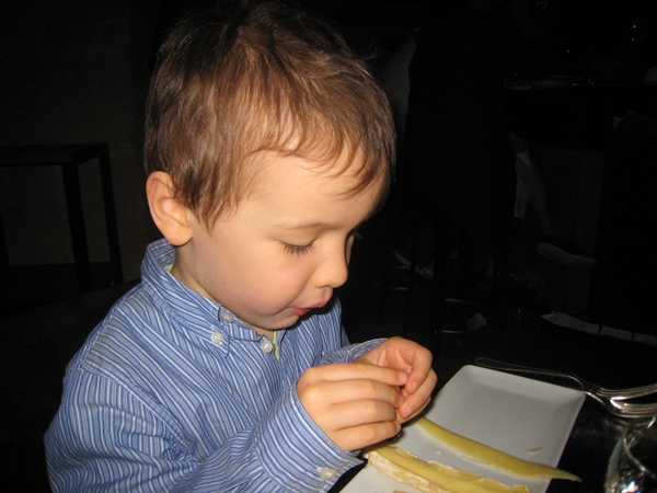 Enjoying the cheese plate, Spring Restaurant, Paris France