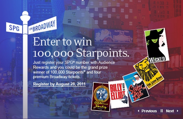 Win 100,000 Starpoints from SPG