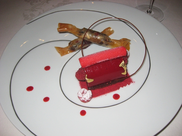 Raspberry Cake with Guanaja Chocolate Pastries-Le Cinq, Four Seasons Paris