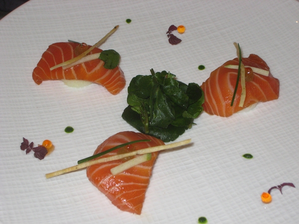 Salmon marinated in green apple, Le Cinq, Four Seasons Paris