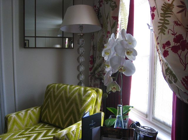 Chair and small table, Deluxe Room, Le Burgundy Paris