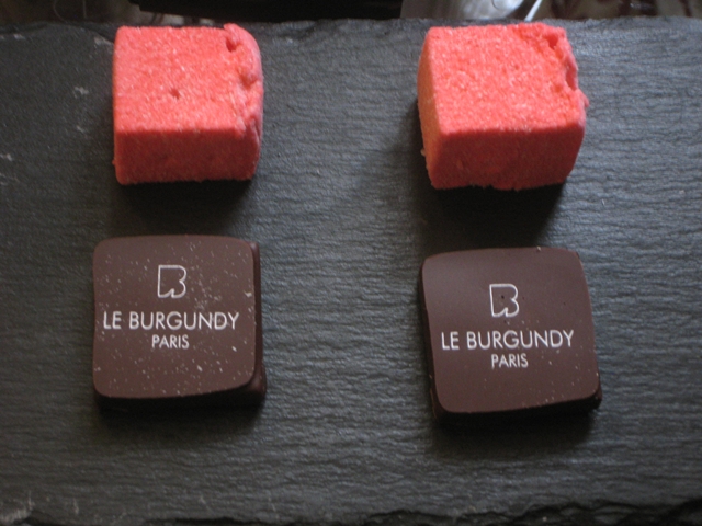 Marshmellows and chocolates, Le Burgundy Hotel Paris