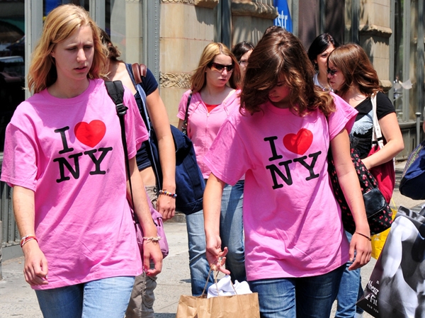 Don't wear "I Heart NY" t-shirts in New York