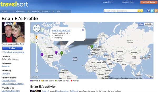 Brian Eubanks' TravelSort Profile