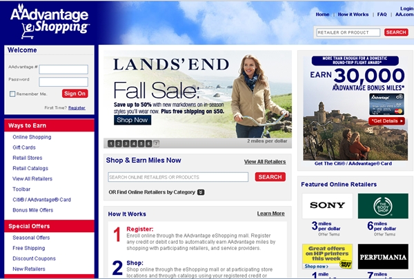 Maximize Miles with Online Mileage Mall Shopping Portals-AAdvantage eShopping