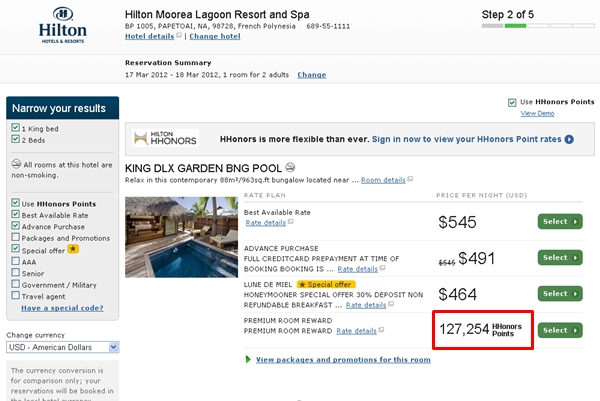 Hilton HHonors Point Devaluation with Premium Rewards