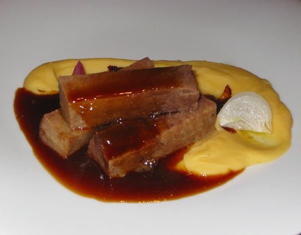 Hospoda NYC Review: Smoked Beef Tongue with Yellow Pea Puree