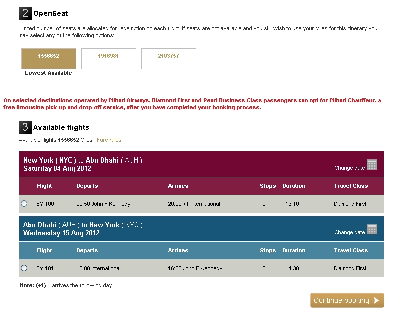 Use AA Miles for Etihad First Class NYC-Abu Dhabi (AUH)