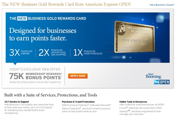 75,000 Membership Rewards Points for AMEX New Business Gold Rewards Card
