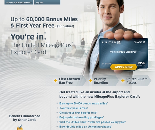 Get 60000 Miles with the United MileagePlus Explorer Card