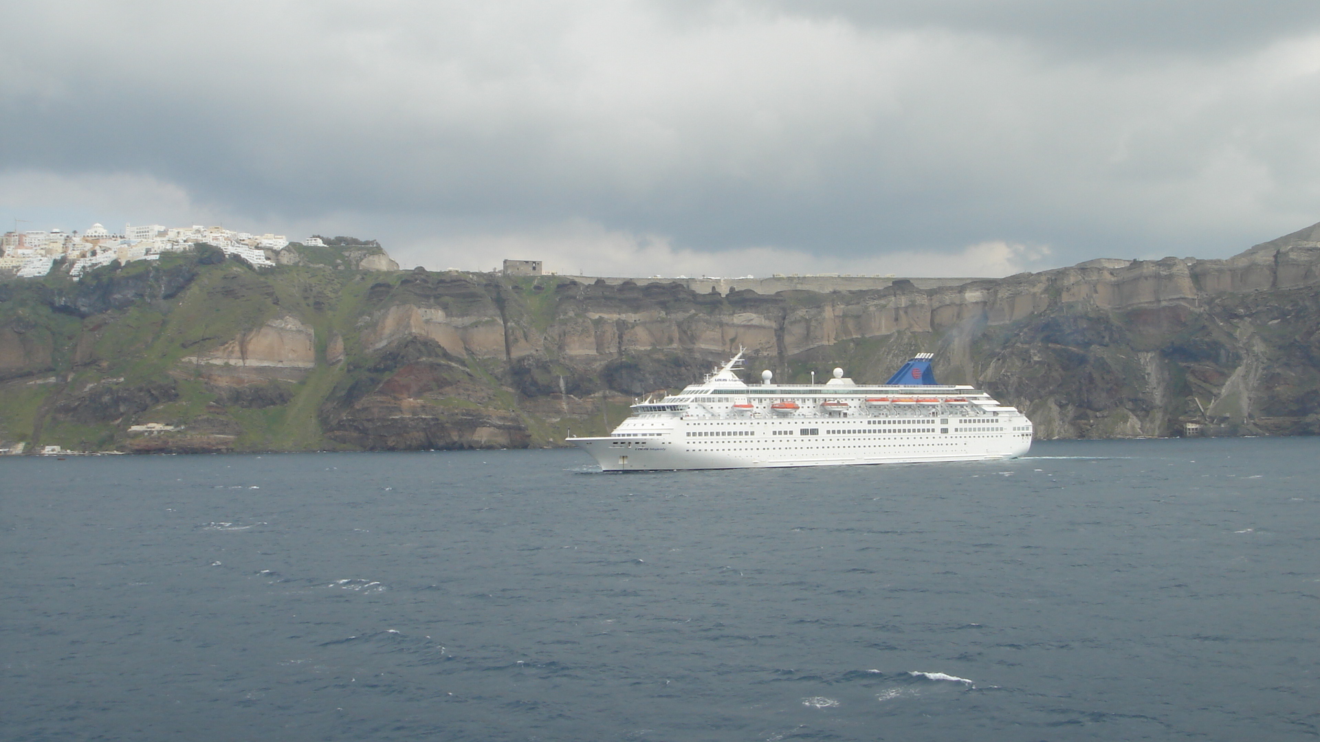 Ferry Approaching Santorini