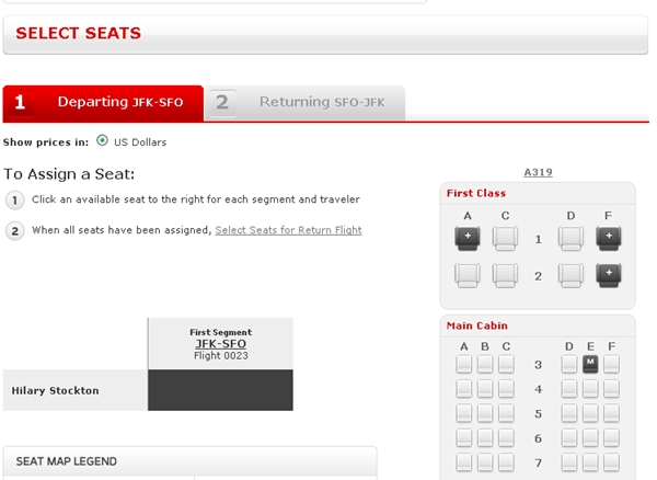 Virgin America Website Problems: Unable to Upgrade Online Although Seats Available