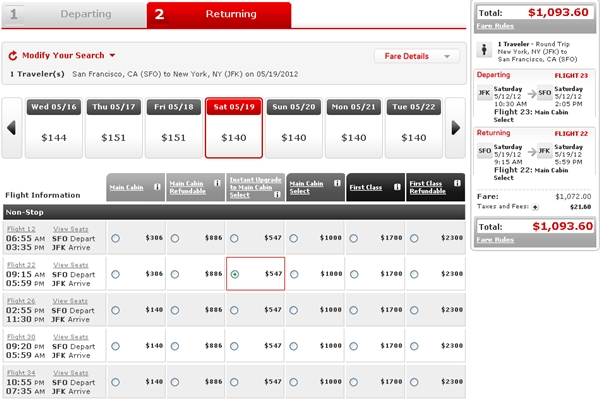 Virgin America Main Cabin Select Review