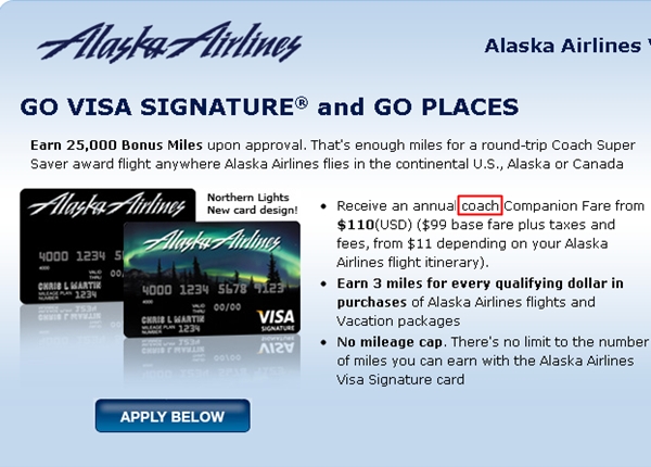 Alaska Airlines Visa Companion Ticket-No More First Class?