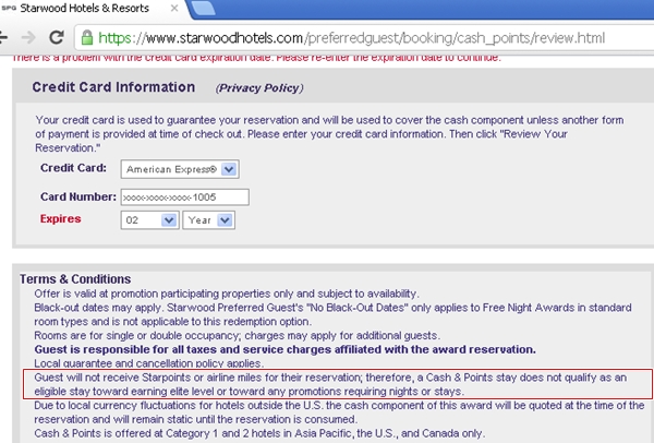 Do SPG Cash & Points Award Stays Earn Elite Status?