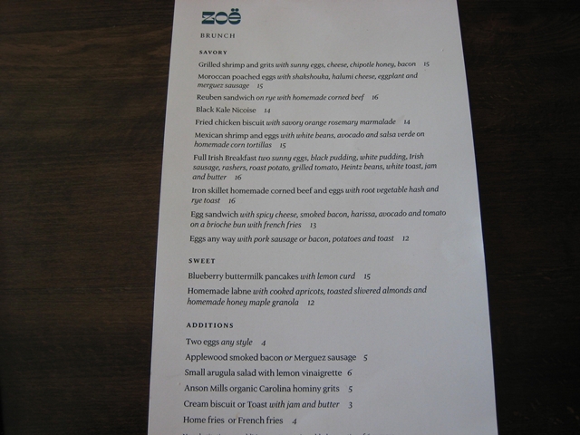 Zoe NYC Brunch Review