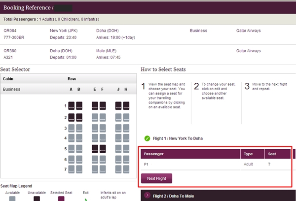 Qatar airways manage booking