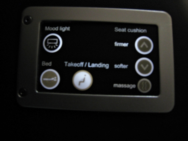 SWISS Airlines Business Seat Controls