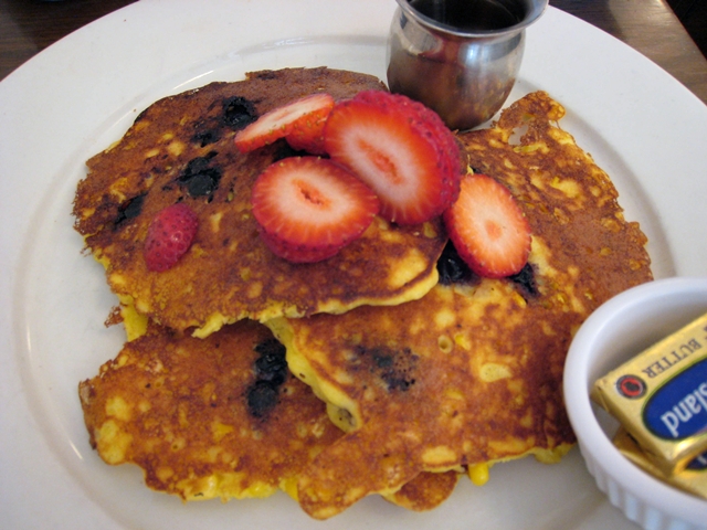 Cafe Orlin NYC Brunch Review - Sweet Corn Blueberry Pancakes