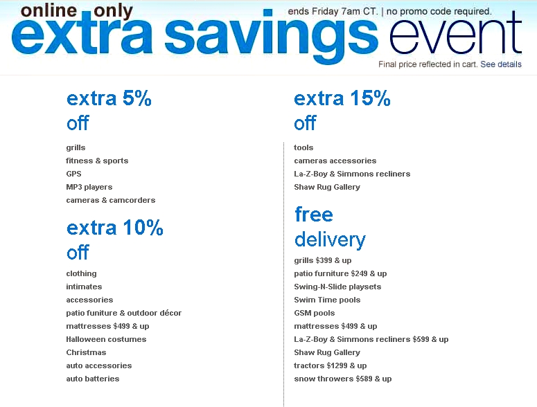 Sears Online Sale Today - Get 20X Points and Bonus Gift Cards