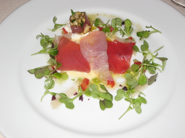 Bouley, NYC Restaurant Review - Carpaccio of Kampachi and Tuna