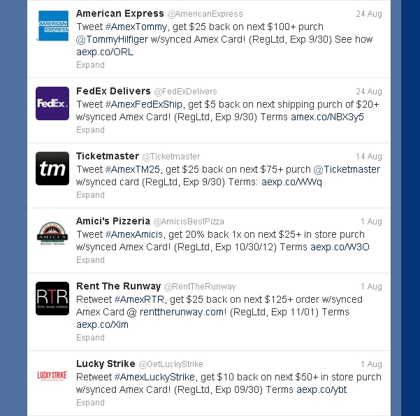 AMEX Sync Twitter Deals