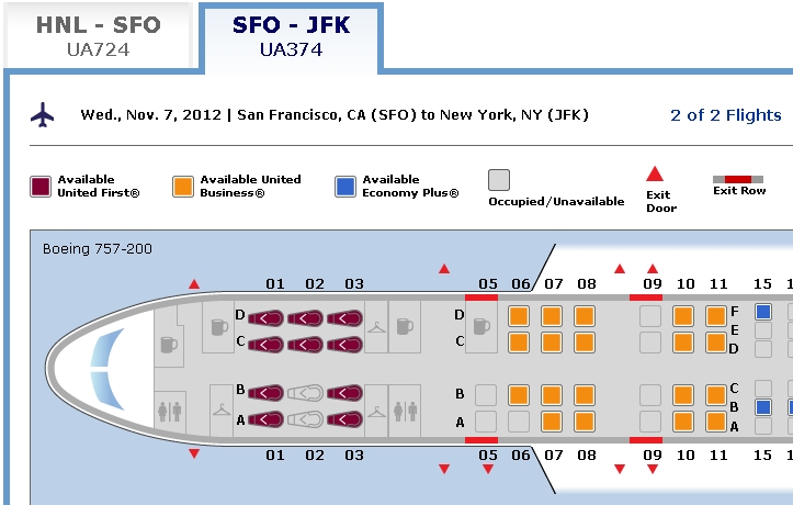 Flat Bed Seats to Hawaii - SFO-JFK