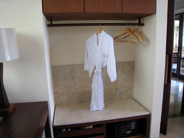 Komaneka at Bisma Hotel Review - Bathrobe and Storage Space