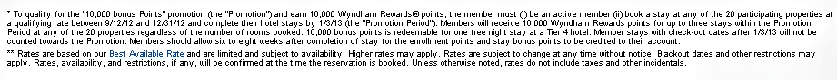 Wyndham 16,000 Points Promo Terms