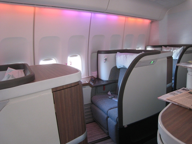 Cathay Pacific First Class Bali to Hong Kong Review - First Class Cabin