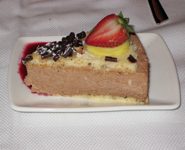 Cathay Pacific First Class Bali to Hong Kong Review - Chocolate Mascarpone Cream Cake