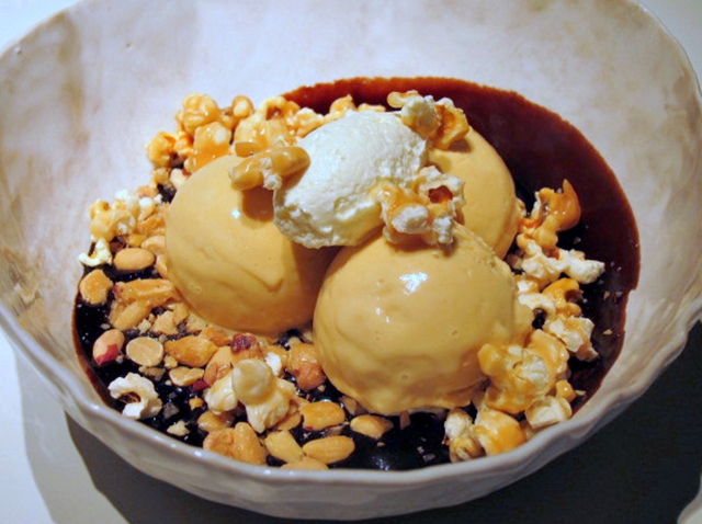 ABC Kitchen Review - Sundae with Salted Caramel Ice Cream and Candied Popcorn