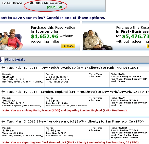 United Roundtrip to Europe and Free One Way for 48,000 Miles