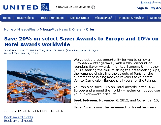 United Roundtrip to Europe and Free One Way for 48,000 Miles