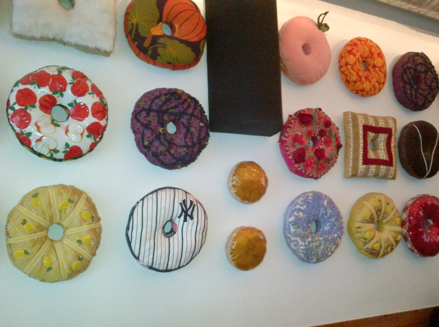 Doughnut Plant Chelsea NYC Menu and Review - Doughnut Pillows on Wall