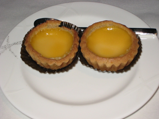 Airlines with Best First Class Food - Cathay Pacific First Class - Hong Kong Style Egg Tarts