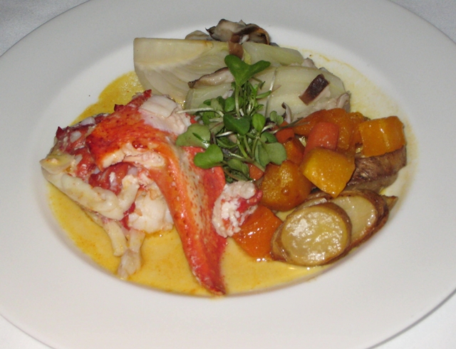 Lufthansa New First Class Review - Lobster in Saffron Reduction