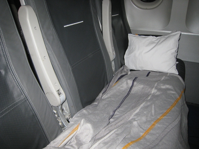 Lufthansa Business Class Review Short Haul Europe - Makeshift Bed