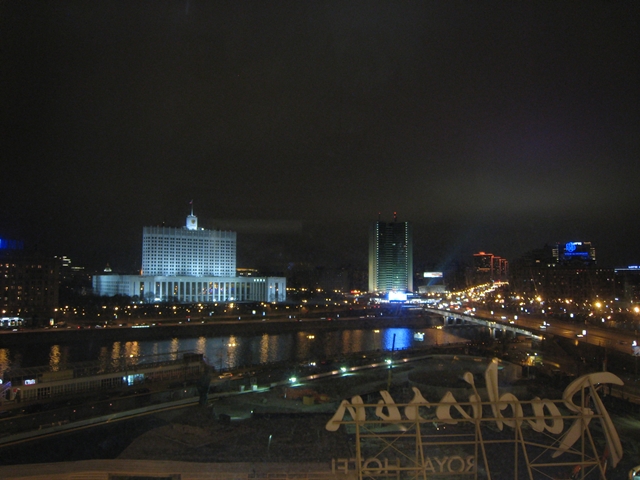 Radisson Royal Moscow Hotel Review - River View at night