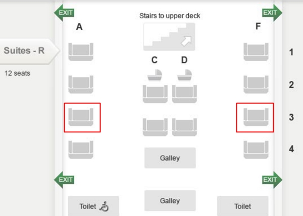 Singapore Airlines Suites Award Tips and FAQ - Seat Map