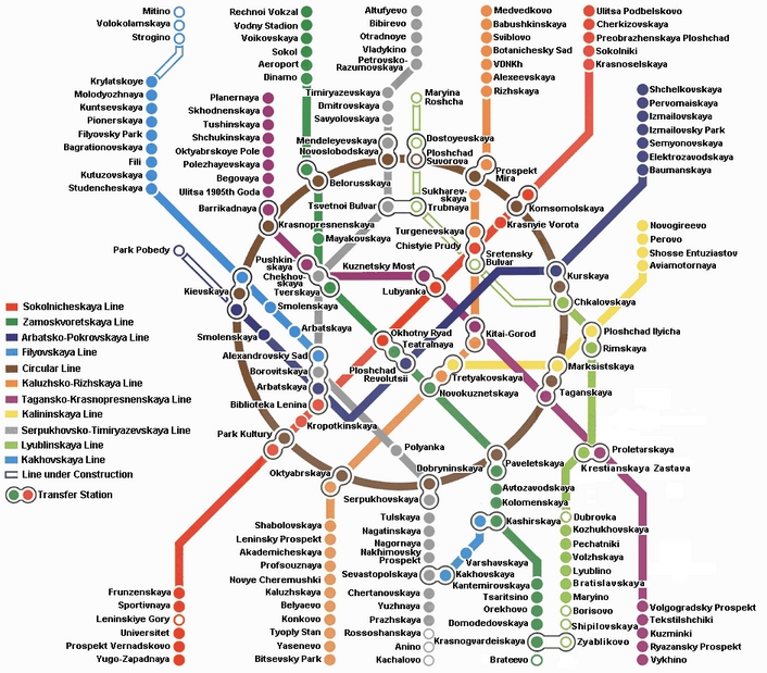 Moscow Metro Map-Subway Map in English
