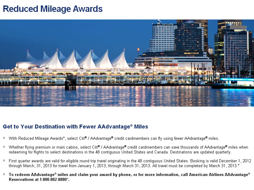 Save with Citi AAdvantage Reduced Mileage Awards and 10% Mileage Refund