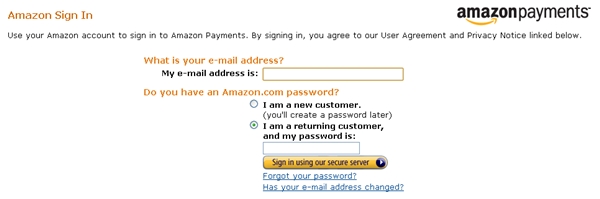 Amazon Payments Login