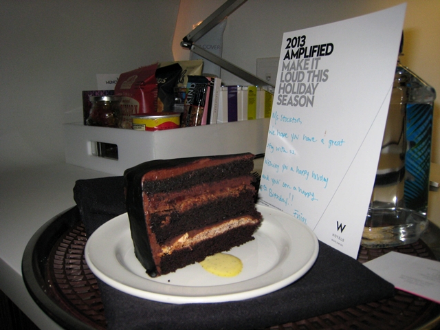 W New York Downtown Hotel Review - Welcome Note and Cake