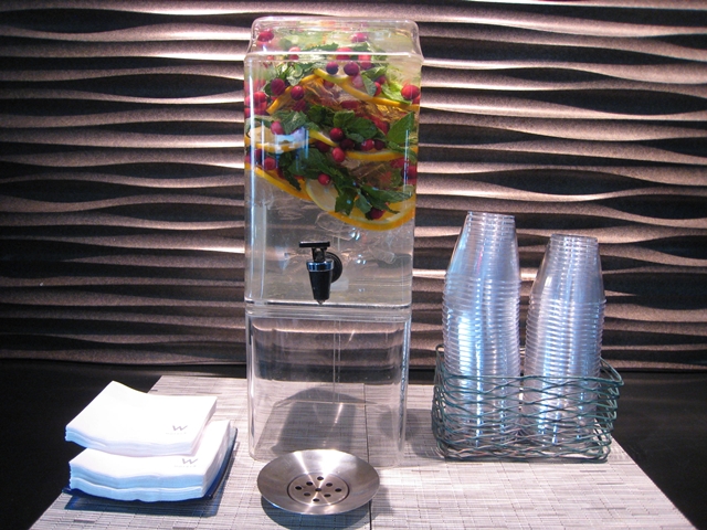 W New York Downtown Hotel Review - Flavored Water in Lobby