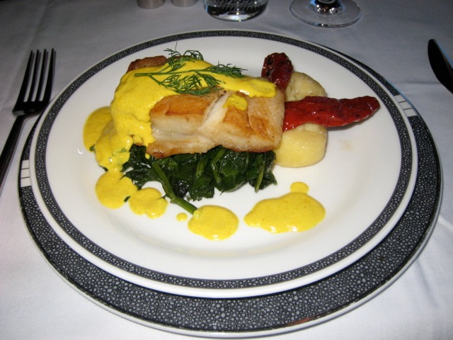 Singapore First Class Review - Fish Main Course